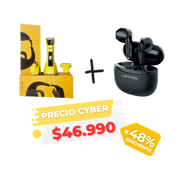 CYBER - Rasuradora Mr.REW + Audífono Lenyes Air 99 Negro