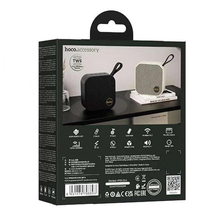 CYBER - Parlante Deportivo Bluetooh 5W Hi-Fi TWS Negro Hoco HC22