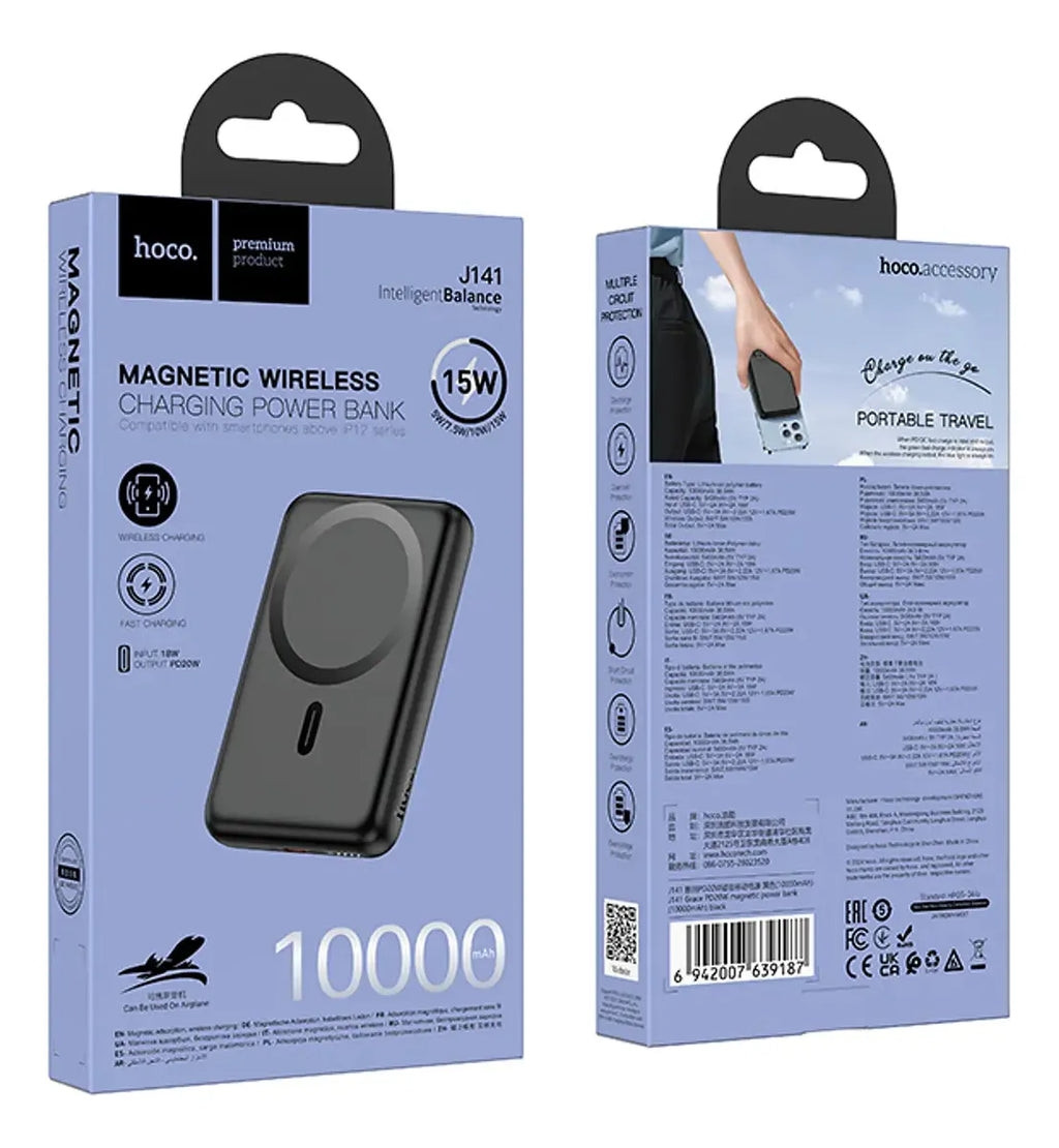 Powerbank Hoco J141 10000mah Carga Rápida Pd20w Magsafe High Speed (30% Descuento)