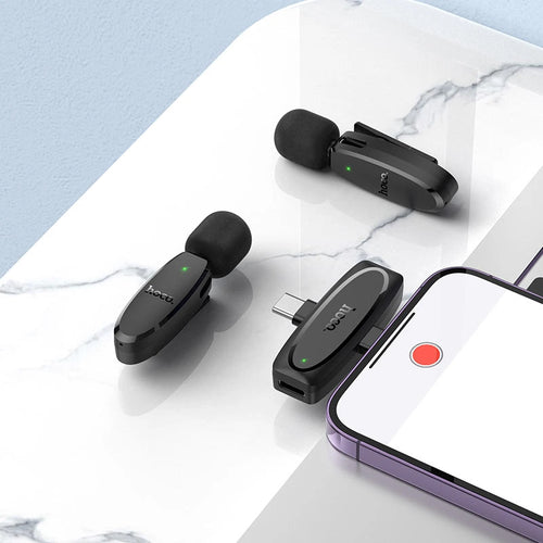 2 Micrófonos Inalámbricos Hoco L15 Crystal iP+Type-C